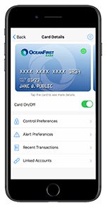 Screenshot of card valet on phone