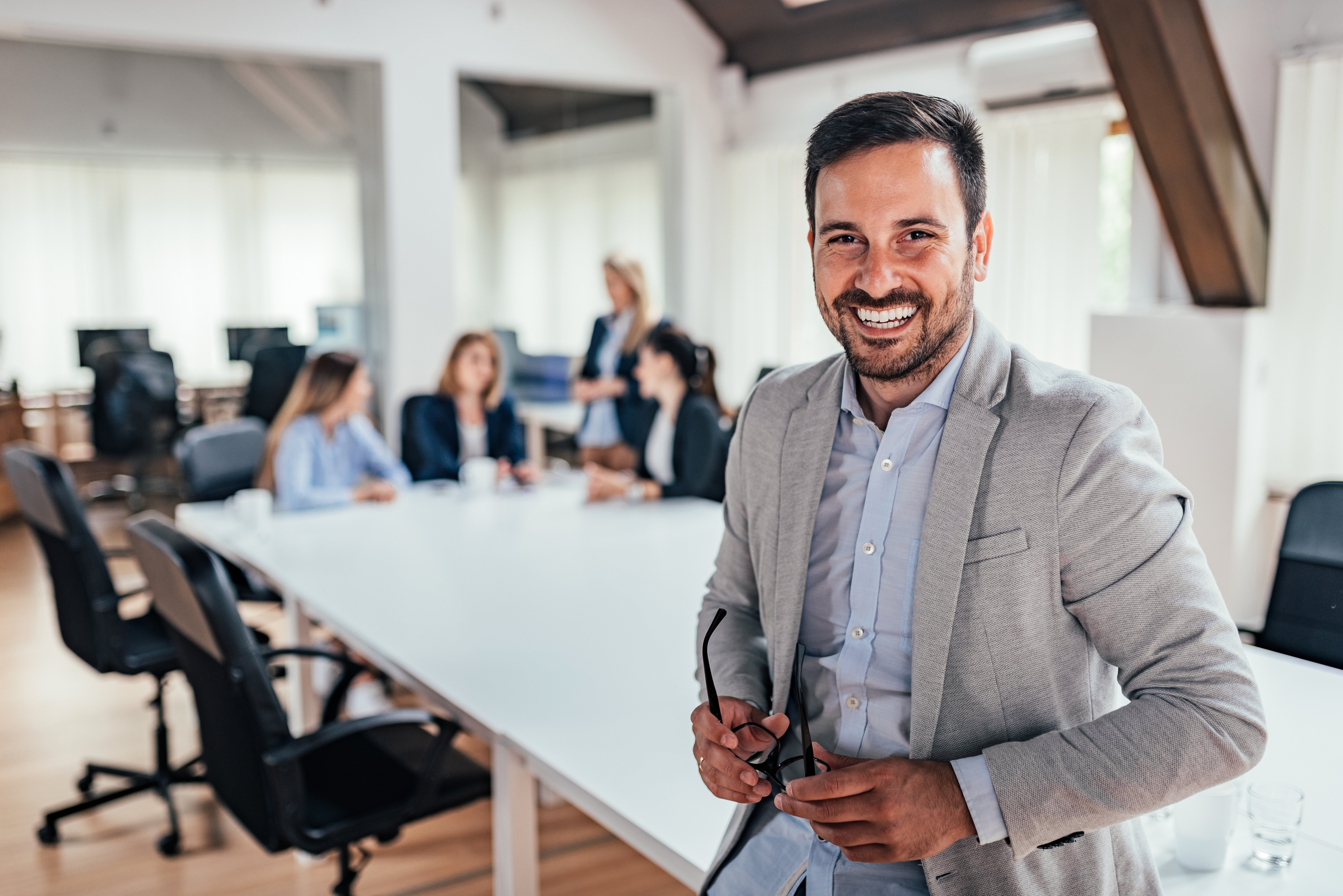 A man leading a meeting