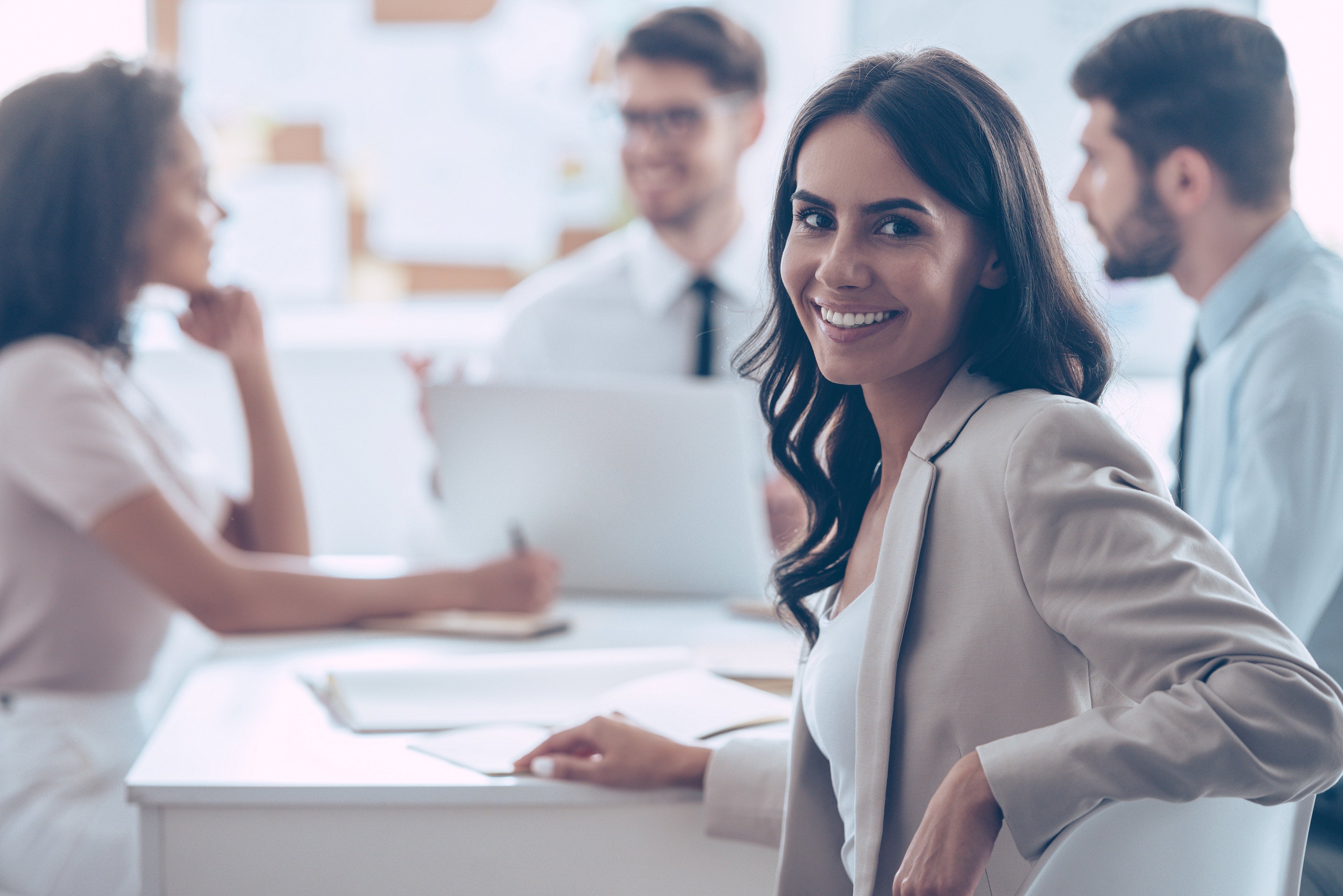A woman leading a meeting
