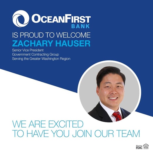 OceanFirst is proud to welcome Zachary Hauser. We are excited to have you join our team.