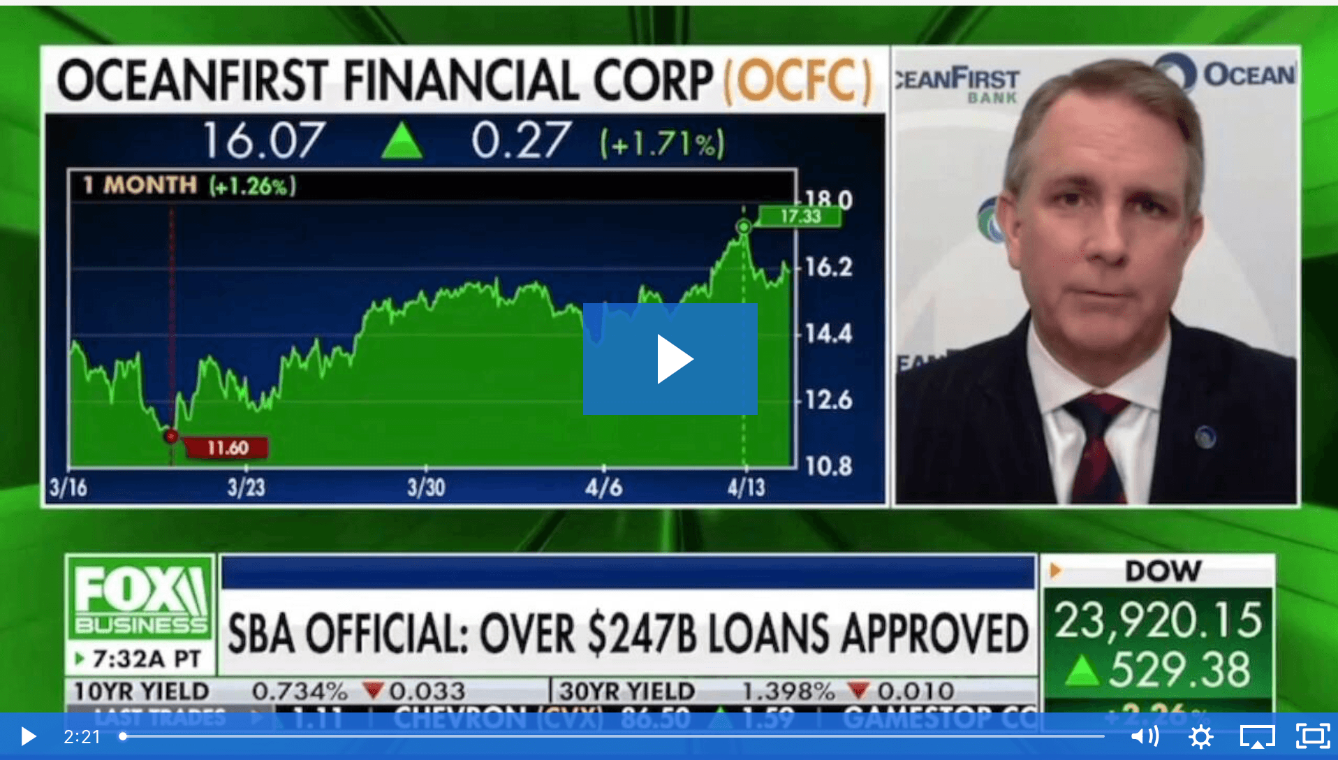 Oceanfirst on Fox Business News